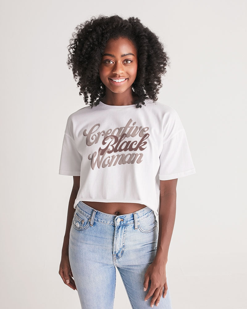 Creative Black Woman Women's Lounge Cropped Tee