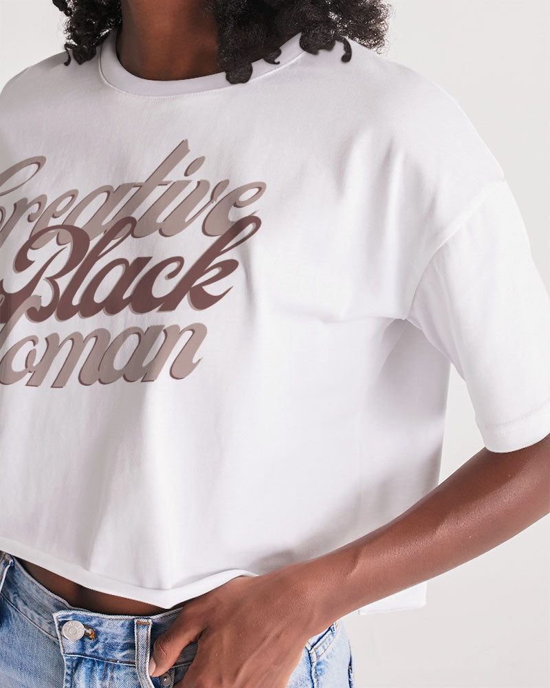 Creative Black Woman Women's Lounge Cropped Tee