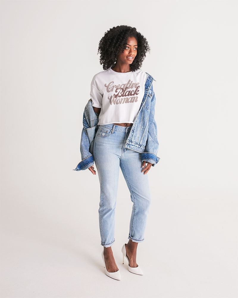 Creative Black Woman Women's Lounge Cropped Tee